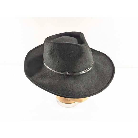 Vintage Black wool cowboy hat by Andre Canadian hat Montreal Canada 56 cm, - Picture 3 of 10